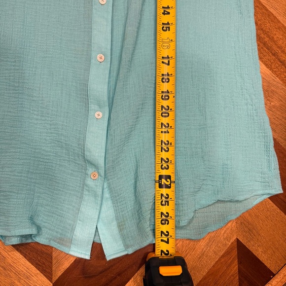 Tommy Bahama Aqua Sleeveless Button-Down Shirt flaw - Picture 6 of 8